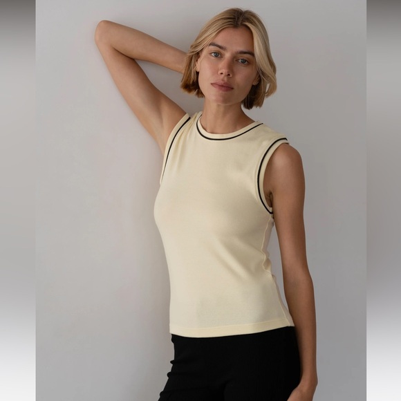 DONNI The Baby Rib Contrast Tank - Picture 1 of 6